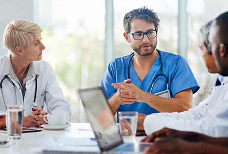 group of doctors having a discussion