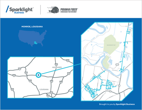 map of piranha fiber locations in Monroe, LA