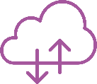 cloud with an up arrow and down arrow over it