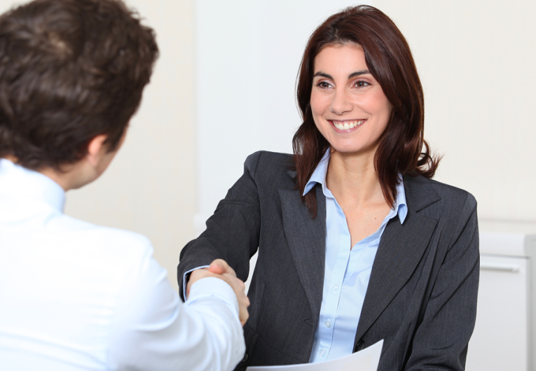 Job applicant having an interview
